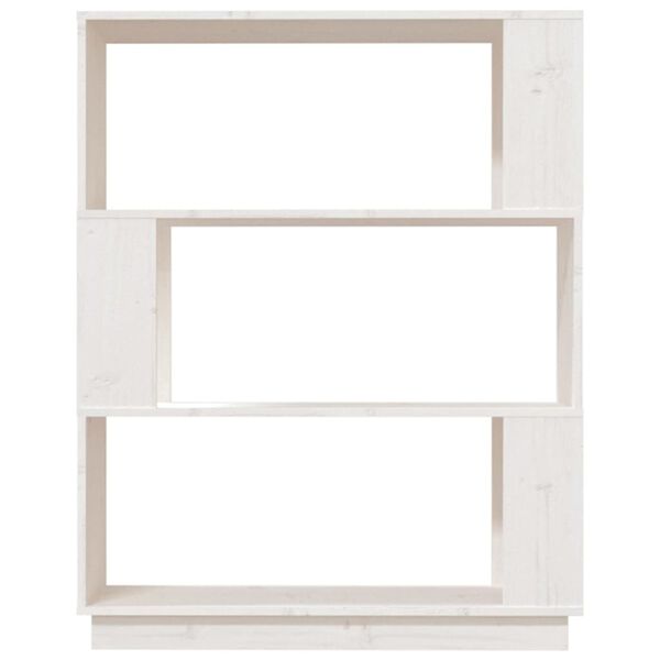 vidaXL Βιβλιοθήκη/Διαχωριστικό Χώρου Λευκό 80x25x101 εκ. Μασίφ Πεύκο
