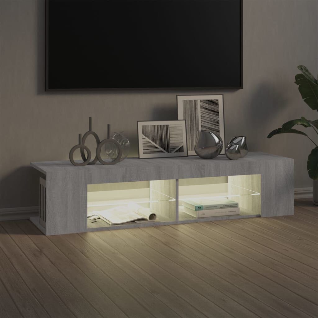 vidaXL Έπιπλο Τηλεόρασης με LED Γκρι Sonoma 135x39x30 εκ.