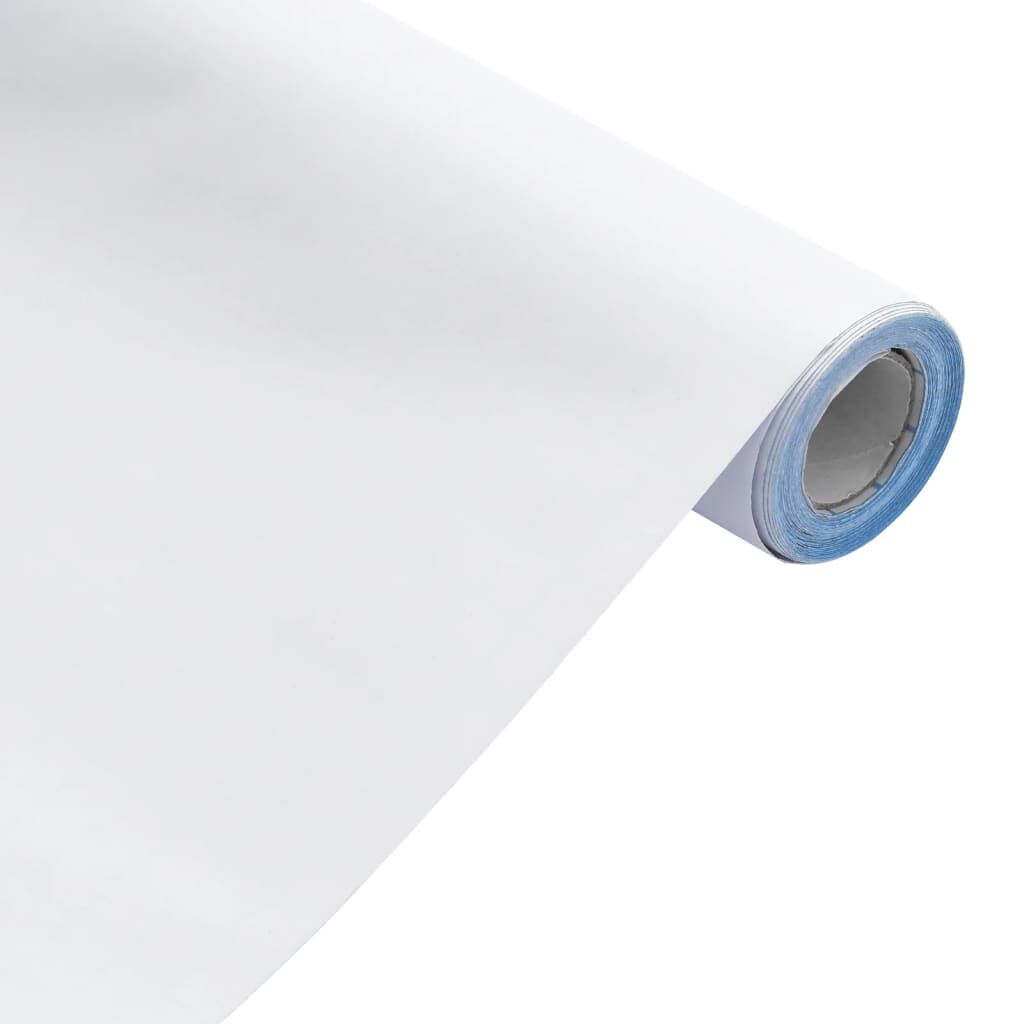 vidaXL Αυτοκόλλητα Επίπλων Ματ Λευκά 90 x 500 εκ. από PVC