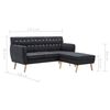 vidaXL Καναπές Γωνιακός Σκούρο Γκρι 171,5 x 138 x 81,5 εκ. Υφασμάτινος