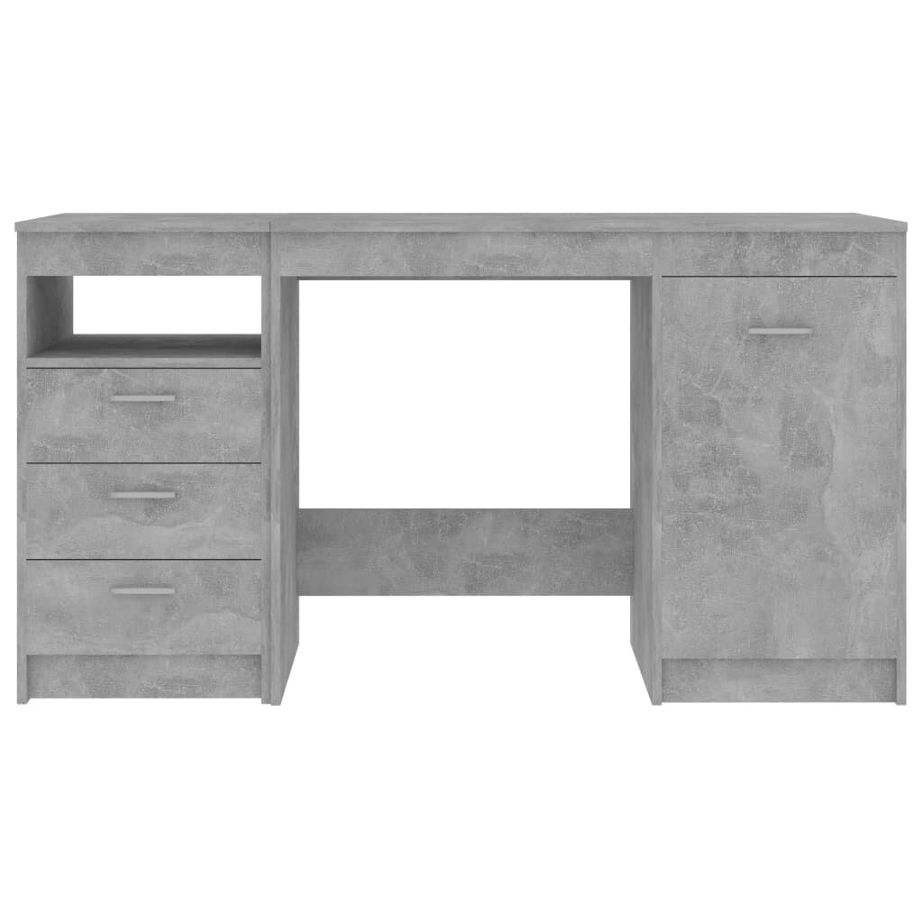 vidaXL Γραφείο Γκρι Σκυροδέματος 140 x 50 x 76 εκ. από Επεξ. Ξύλο