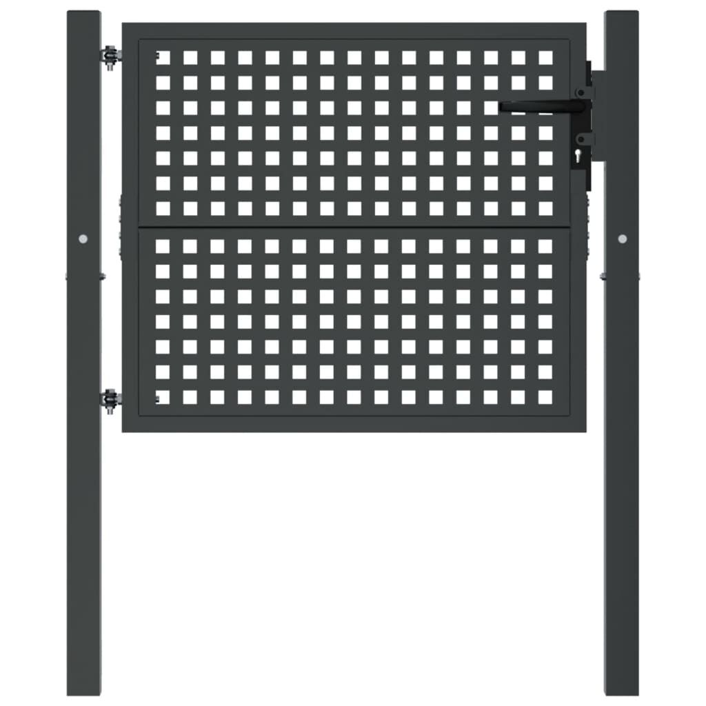 vidaXL Πύλη Κήπου Ανθρακί 105 x 125 εκ. Ατσάλινη