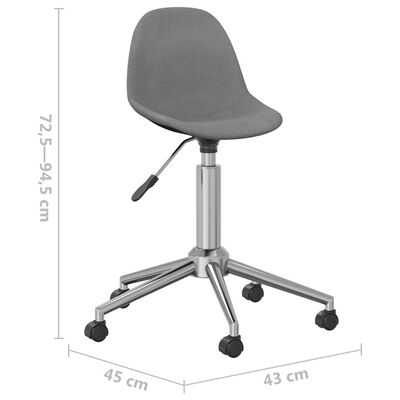 3086062 vidaXL Swivel Dining Chairs 6 pcs Light Grey Fabric (3x333465)