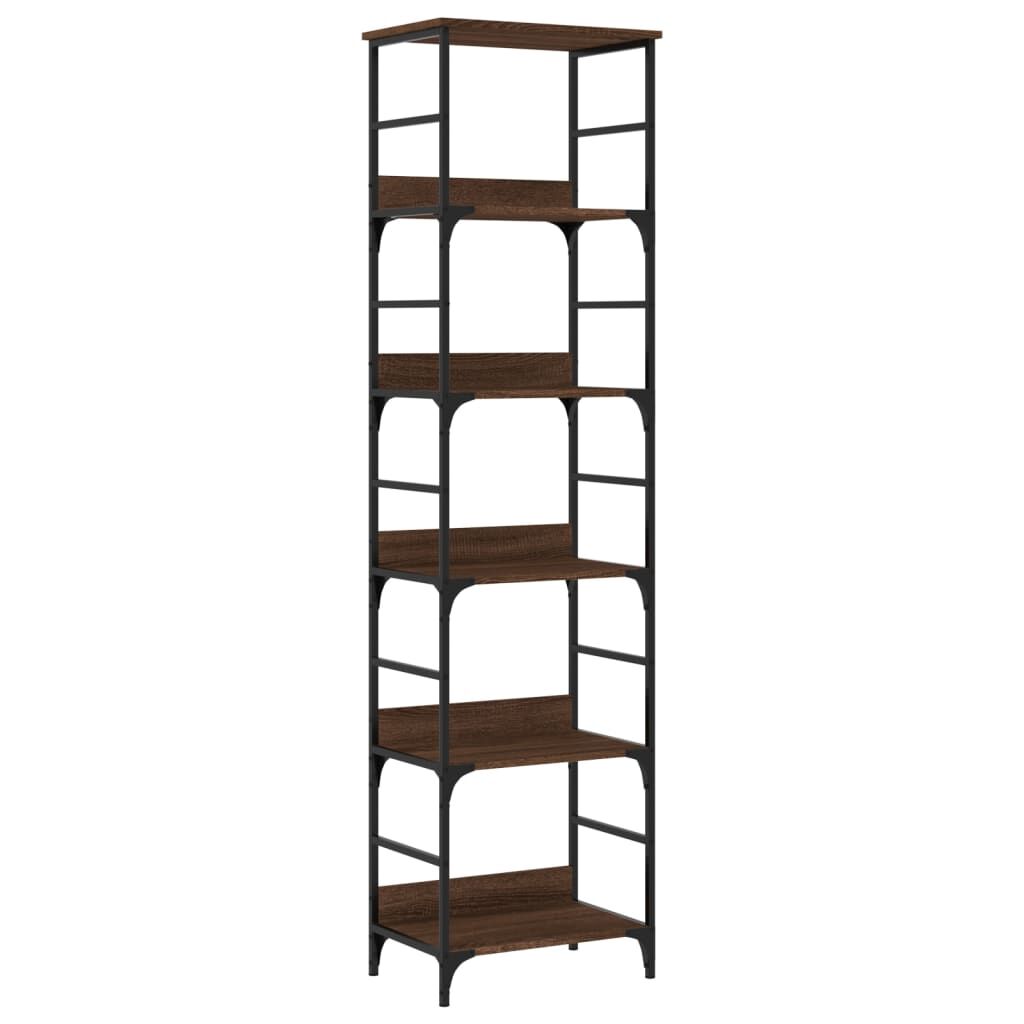 vidaXL Βιβλιοθήκη Καφέ Δρυς 50 x 33 x 188,5 εκ. Επεξεργασμένο Ξύλο