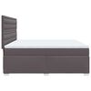 vidaXL Κρεβάτι Boxspring με Στρώμα Γκρι 200x200 εκ. Συνθετικό Δέρμα