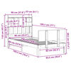 vidaXL Κρεβάτι Βιβλιοθήκη Χωρίς Στρώμα 90x190 εκ Μασίφ Ξύλο Πεύκου