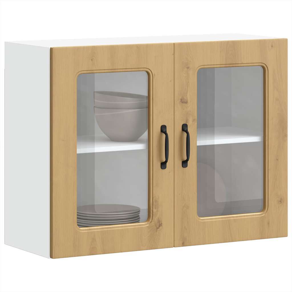 vidaXL Ντουλάπι κουζίνας με γυάλινη πόρτα "Kalmar" Artisan Oak