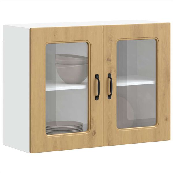 vidaXL Ντουλάπι κουζίνας με γυάλινη πόρτα "Kalmar" Artisan Oak