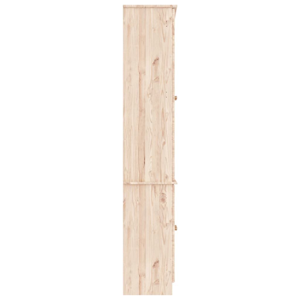 vidaXL Βιτρίνα Γυάλινη ALTA 77 x 35 x 186,5 εκ. από Μασίφ Ξύλο Πεύκου