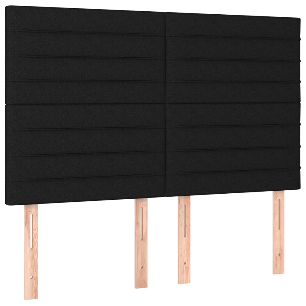 vidaXL Κρεβάτι Boxspring με Στρώμα Μαύρο 140x190 εκ. Υφασμάτινο