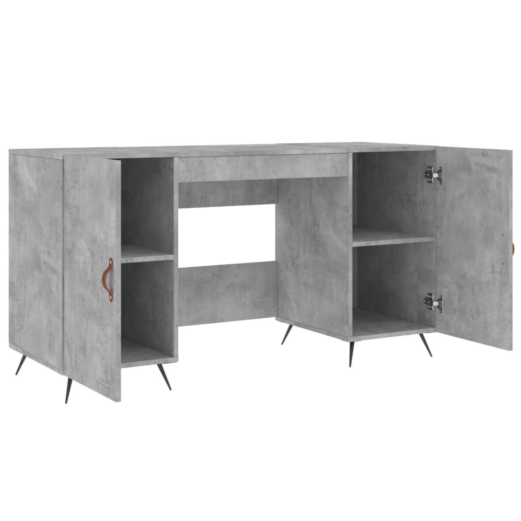 vidaXL Γραφείο Γκρι Σκυροδέματος 140 x 50 x 75 εκ. από Επεξεργ. Ξύλο
