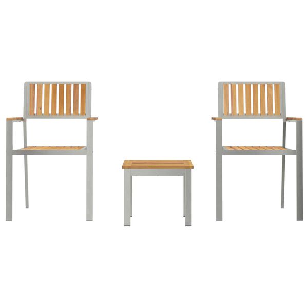 vidaXL Σέτ φαγητού για κήπο 3 pcs Καφέ Μασίφ ξύλο teak