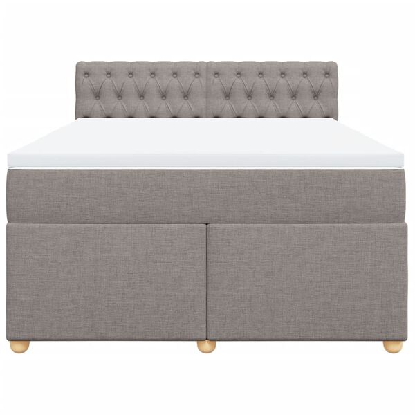 vidaXL &Kappa;&rho;&epsilon;&beta;ά&tau;&iota; Boxspring &mu;&epsilon; &Sigma;&tau;&rho;ώ&mu;&alpha; Taupe 160x200 &epsilon;&kappa;. &Upsilon;&phi;&alpha;&sigma;&mu;ά&tau;&iota;&nu;&omicron;