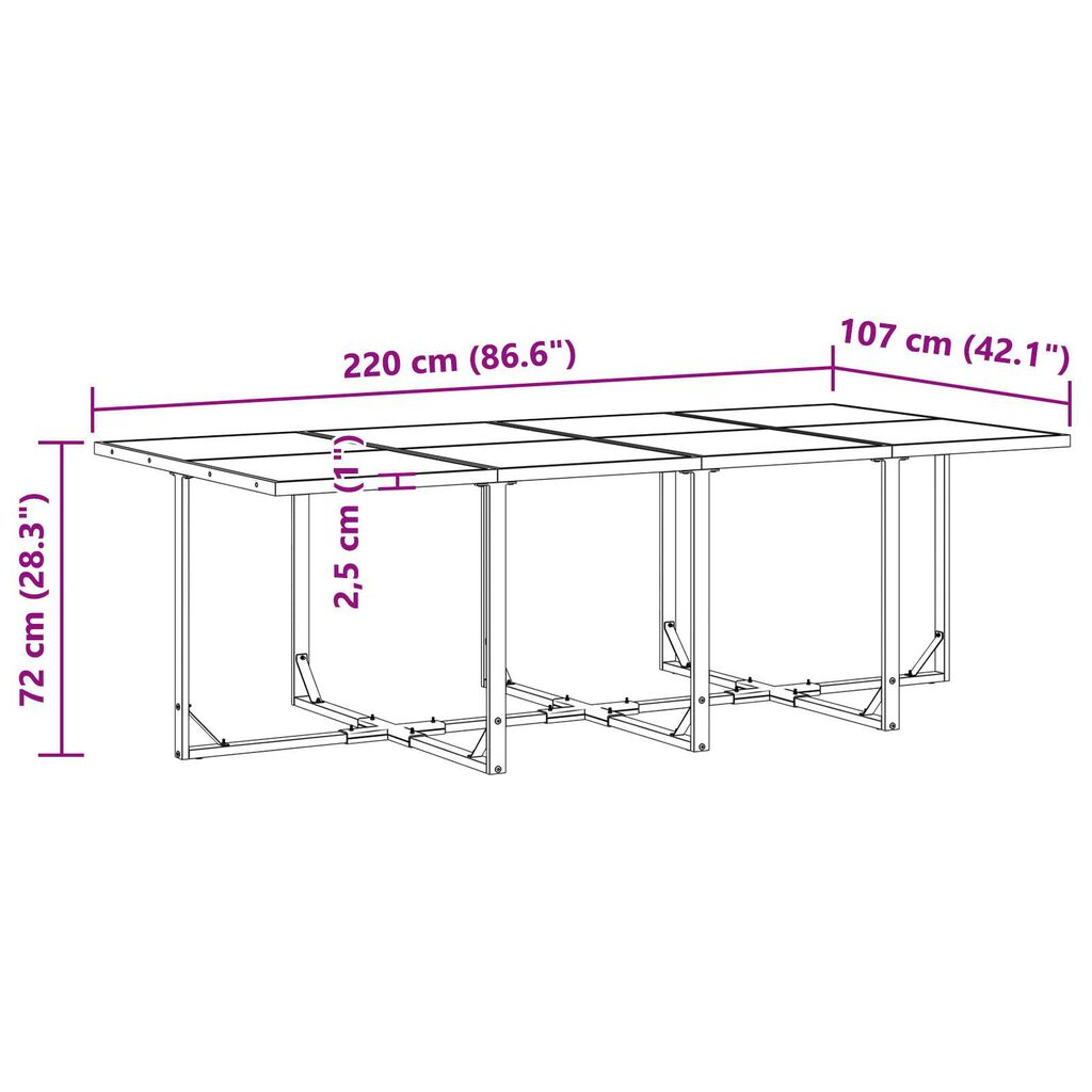 vidaXL Σέτ φαγητού για κήπο 13 pcs Μαύρο Ατσάλι
