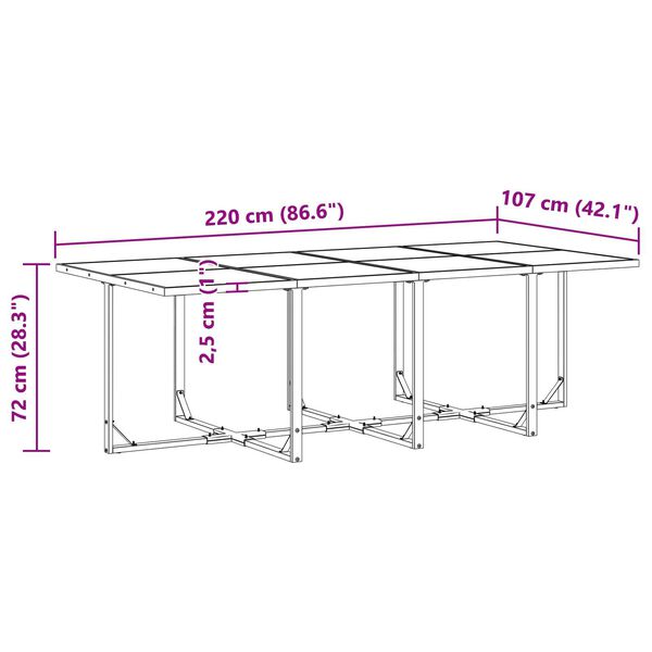 vidaXL Σέτ φαγητού για κήπο 13 pcs Μαύρο Ατσάλι