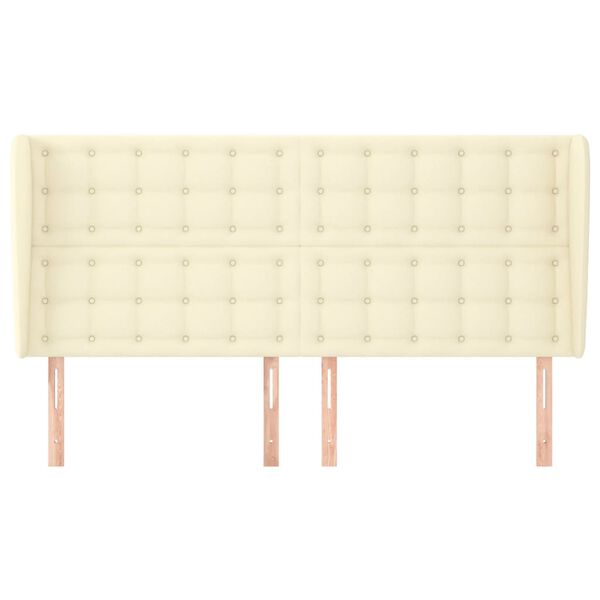 vidaXL Κεφαλάρι με Πτερύγια Κρεμ 183x23x118/128 εκ. Συνθετικό Δέρμα