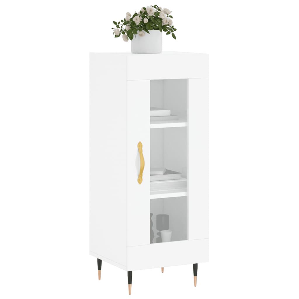 vidaXL Ντουλάπι Γυαλιστερό Λευκό 34,5x34x90 εκ. Επεξεργασμένο Ξύλο