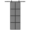 vidaXL Συρόμενη πόρτα με σετ υλικού 76x205 cm από γυαλί&Αλουμίνιο