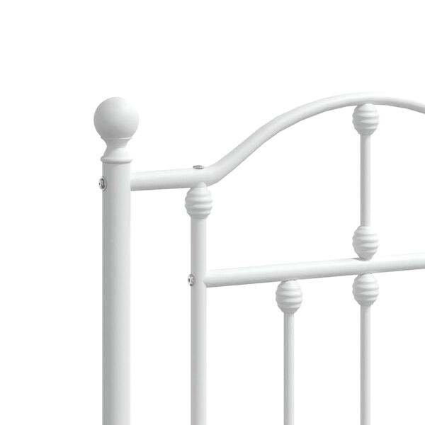 vidaXL Πλαίσιο Κρεβατιού με Κεφαλάρι&Ποδαρικό Λευκό 183x213εκ. Μέταλλο