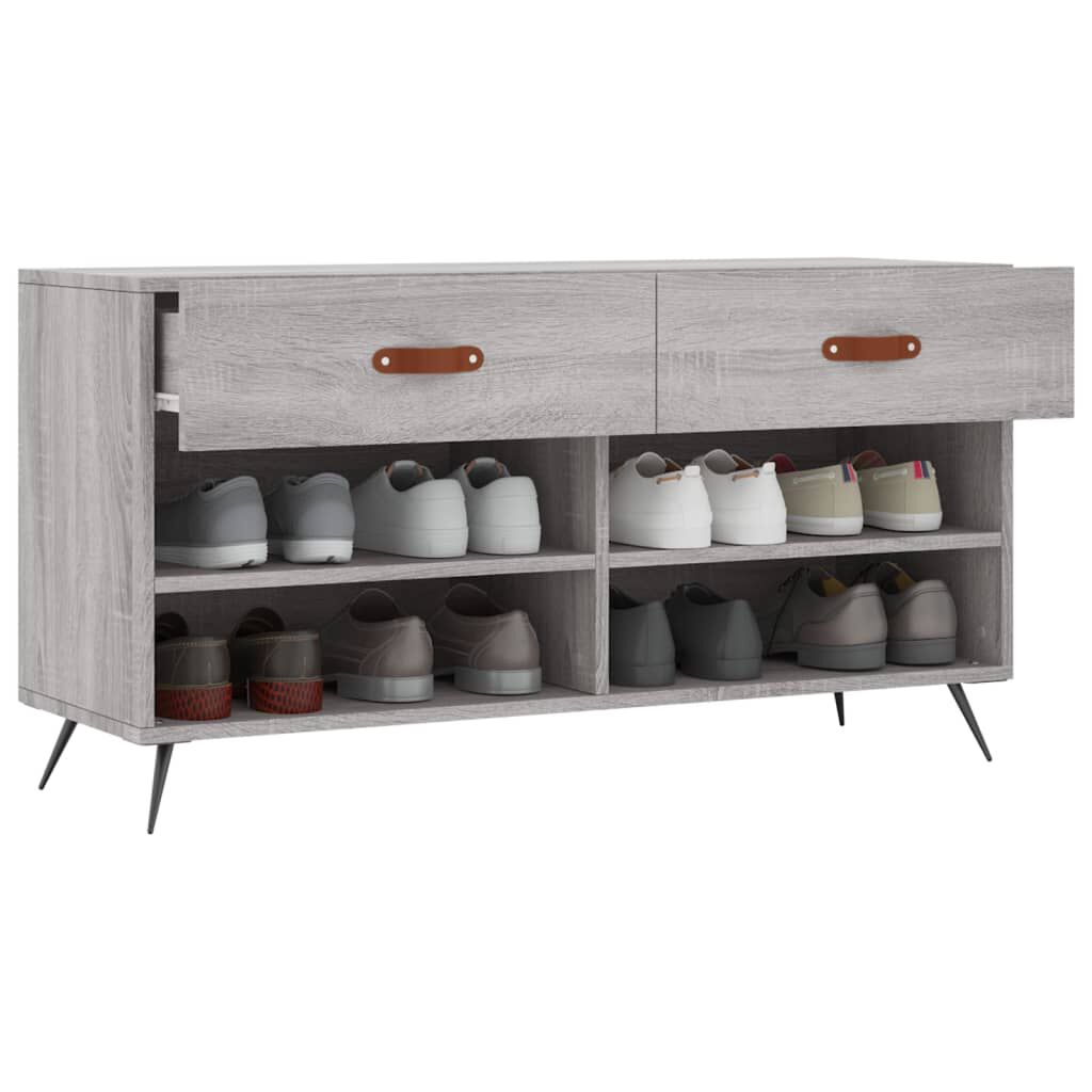 vidaXL Παπουτσοθήκη Γκρι Sonoma 102x35x55 εκ. από Επεξεργασμένο Ξύλο