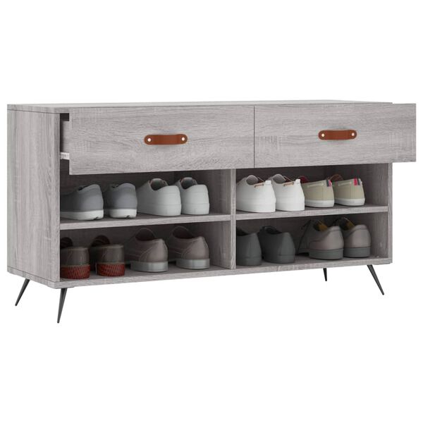 vidaXL Παπουτσοθήκη Γκρι Sonoma 102x35x55 εκ. από Επεξεργασμένο Ξύλο