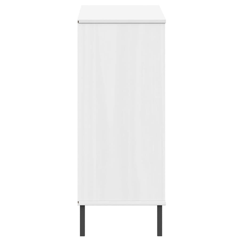 vidaXL Παπουτσοθήκη OSLO Λευκή 95x35x86 εκ. Μασίφ Ξύλο με Μετ. Πόδια