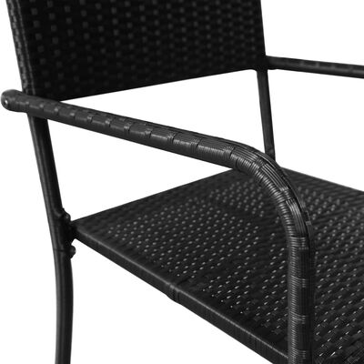 vidaXL Σετ Επίπλων Bistro Κήπου 3 τεμ. Μαύρο Συνθετικό Ρατάν/Ατσάλι