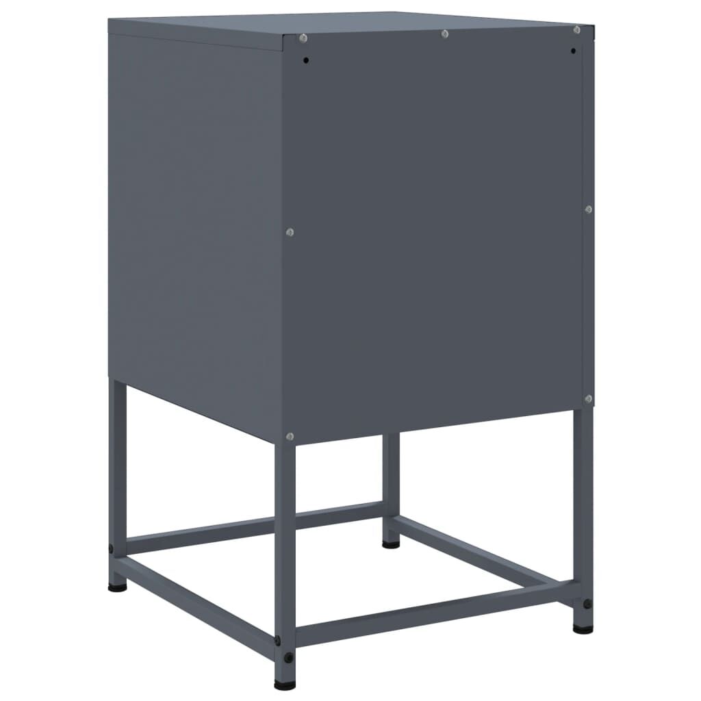 vidaXL Κομοδίνα 2 τεμ. Ανθρακί 36 x 39 x 60,5 εκ. Ατσάλινο