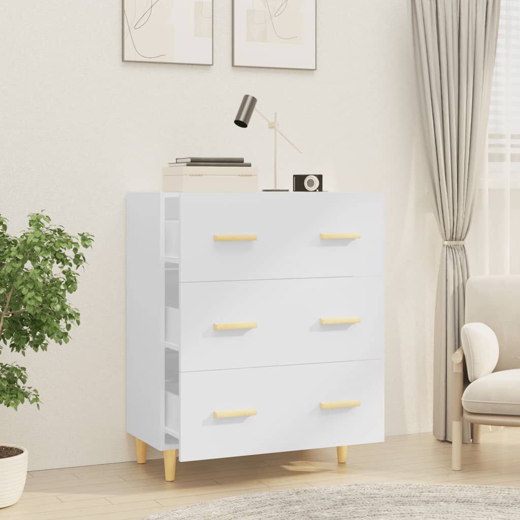 vidaXL Ντουλάπι Γυαλιστερό Λευκό 70 x 34 x 90 εκ. Επεξεργασμένο Ξύλο