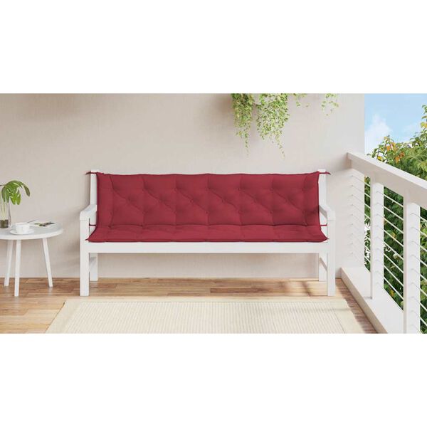 vidaXL Μαξιλάρι Πάγκου Κήπου Μπορντό 200x(50+50)x7 εκ. Ύφασμα Oxford