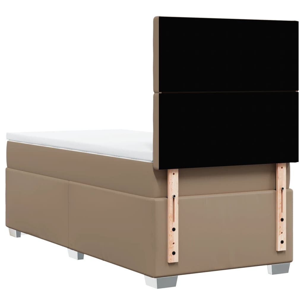 vidaXL Κρεβάτι Boxspring με Στρώμα Καπουτσίνο 80x200 εκ. Συνθ. Δέρμα