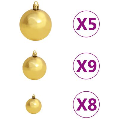 vidaXL Χριστουγ. Δέντρο Έλατο Nordmann LED/Μπάλες Πράσινο 180 εκ.