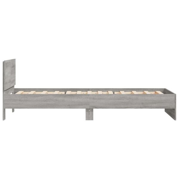 vidaXL Πλαίσιο Κρεβατιού με Κεφαλάρι Γκρι Sonoma 100x200εκ. Επεξ. Ξύλο