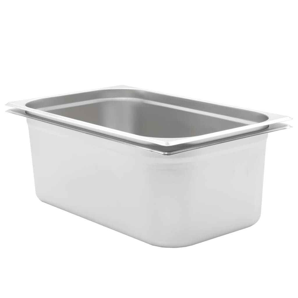 vidaXL Λεκάνες Gastronorm 2 τεμ. GN 1/1 200 χιλ. από Ανοξείδωτο Ατσάλι