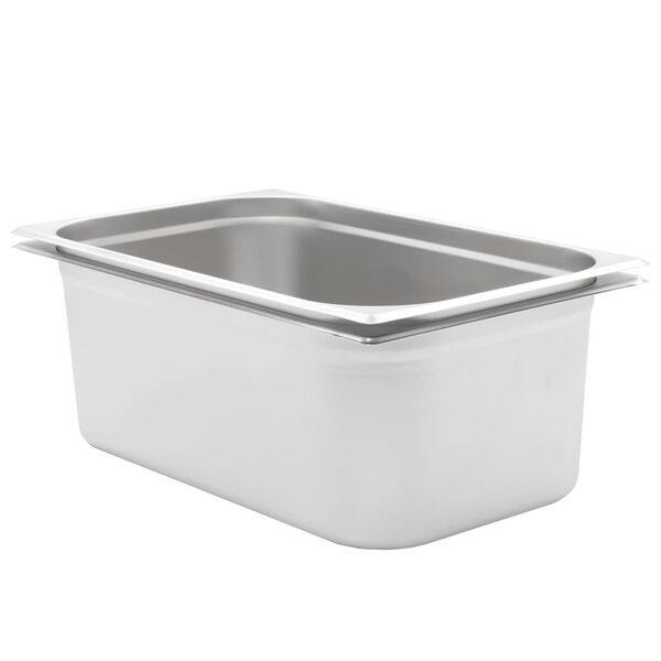 vidaXL Λεκάνες Gastronorm 2 τεμ. GN 1/1 200 χιλ. από Ανοξείδωτο Ατσάλι