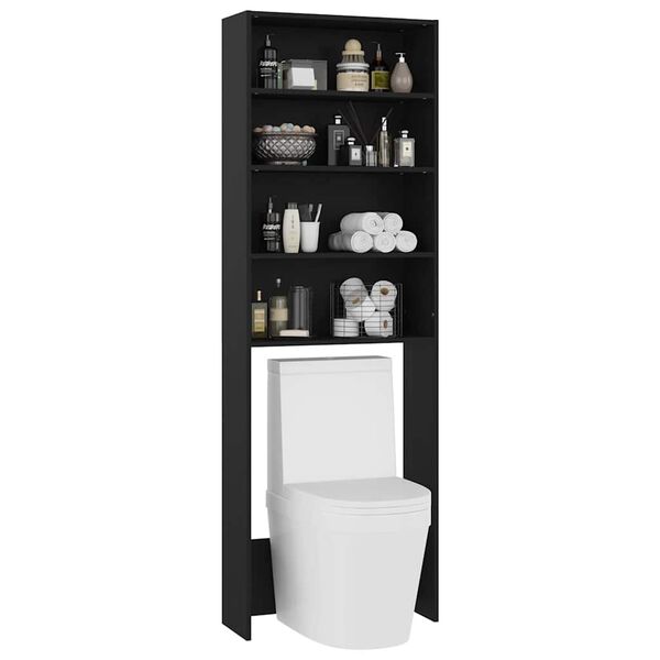 vidaXL Ντουλάπι Πλυντηρίου Μαύρο 64 x 24 x 190 εκ.