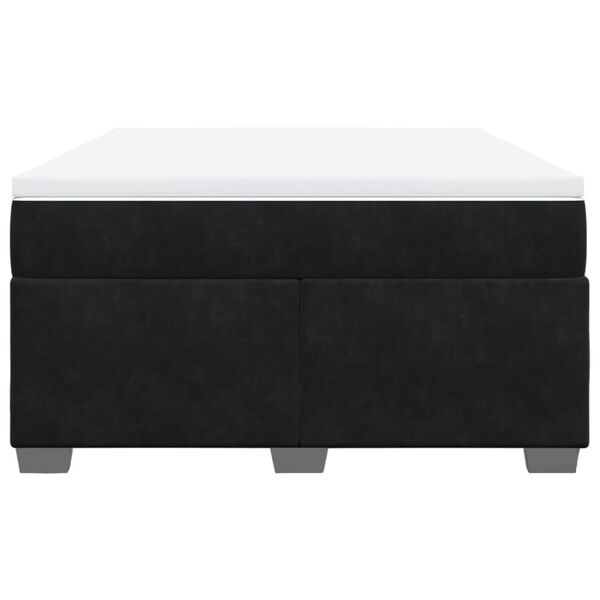 vidaXL Κρεβάτι Boxspring με Στρώμα Μαύρο 140x200 εκ. Βελούδινο