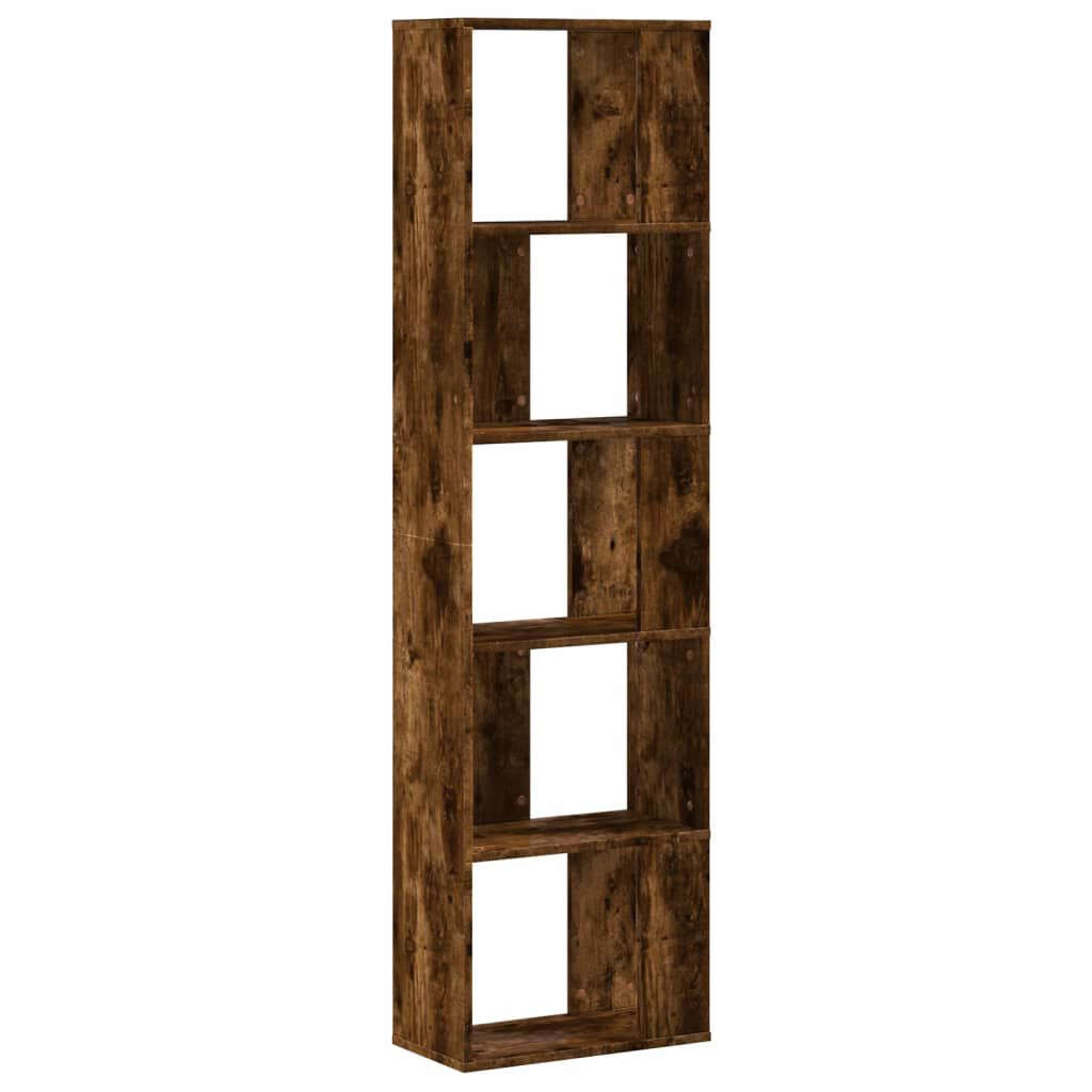 vidaXL Βιβλιοθήκη 5 Επιπέδων Καπνιστή Δρυς 45x23,5x162,5εκ. Επεξ. Ξύλο