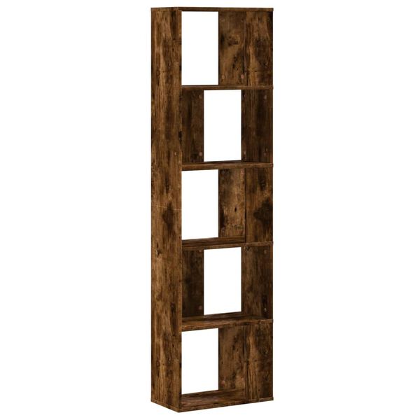 vidaXL Βιβλιοθήκη 5 Επιπέδων Καπνιστή Δρυς 45x23,5x162,5εκ. Επεξ. Ξύλο