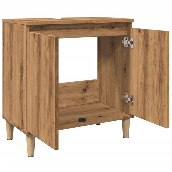 vidaXL Ντουλάπι Νιπτήρα τεχνίτης Δρυς 58x33x60 εκ. Επεξεργασμένο Ξύλο