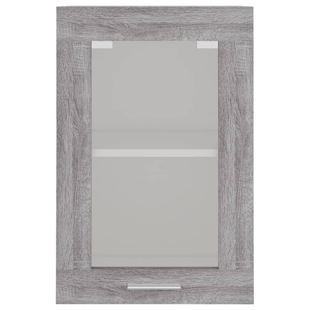 vidaXL Κρεμαστό Ντουλάπι Γυάλινο Lyon Γκρι Sonoma 40x31x60εκ.