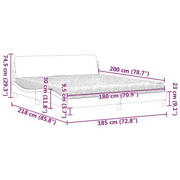 vidaXL Κρεβάτι Κρεμ 180x200 εκ. Υφασμάτινο