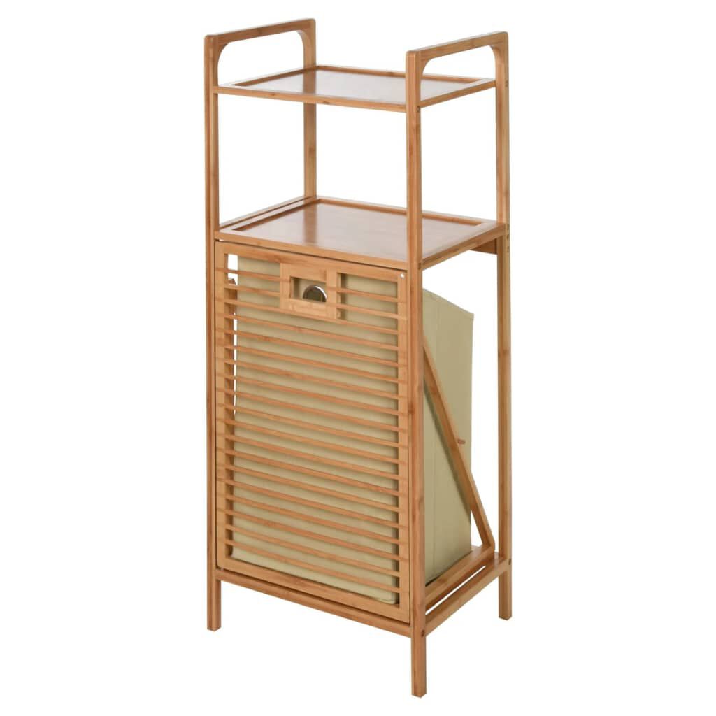 Bathroom Solutions Καλάθι Άπλυτων με 2 Ράφια 95 εκ. από Μπαμπού