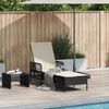 vidaXL Ξαπλώστρα με μαξιλάρι Μαύρο 157 x 55 x 92 εκ. συνθετικό ρατάν