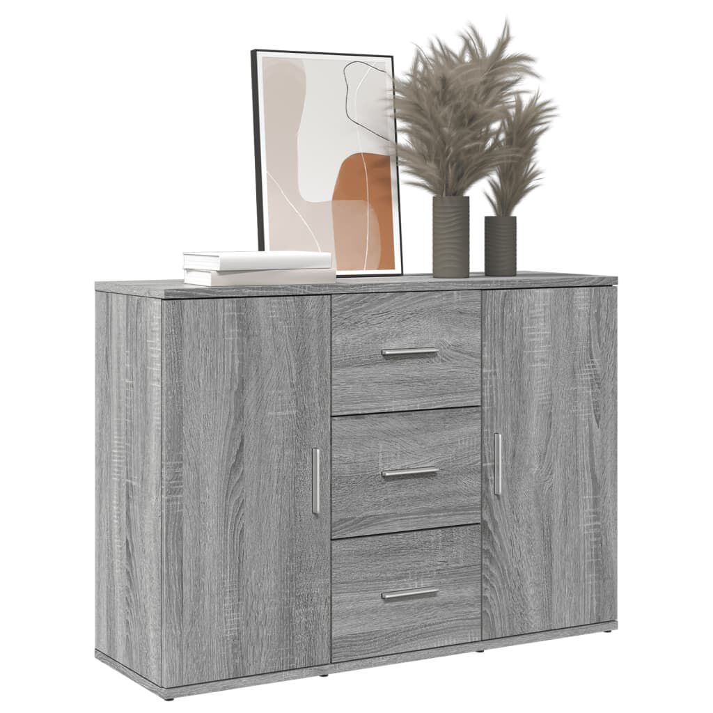vidaXL Μπουφές Γκρι Sonoma 90,5x29,5x65 εκ. από Επεξεργασμένο Ξύλο