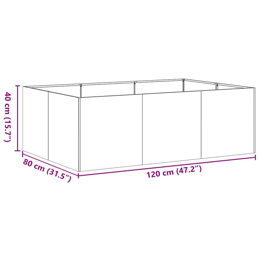 vidaXL Ζαρντινιέρα Λευκή 120x80x40 εκ. από Χάλυβα