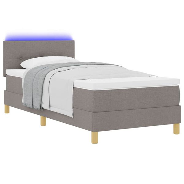 vidaXL Κρεβάτι με ελατήρια με στρώμα Taupe 80 x 200 cm ύφασμα