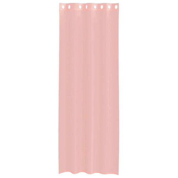 vidaXL Κουρτίνες Voile με ροδέλες 2 τεμάχια Ροζ 140x300 εκ.