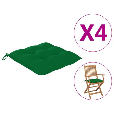 vidaXL Μαξιλάρια Καρέκλας 4 τεμ. Πράσινα 40 x 40 x 8 εκ.