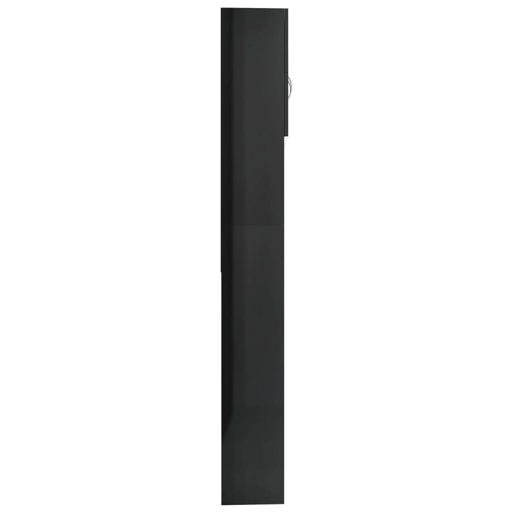 vidaXL Ντουλάπι Πλυντηρίου Γυαλιστερό Μαύρο 64 x 25,5 x 190 εκ.